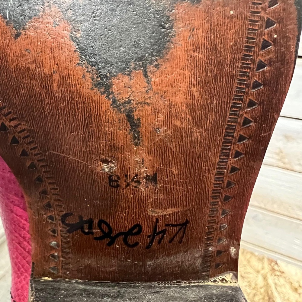 Vintage Nine West Pink Black Leather Rose Western Cowboy Boots 8.5M - Picture 6 of 11